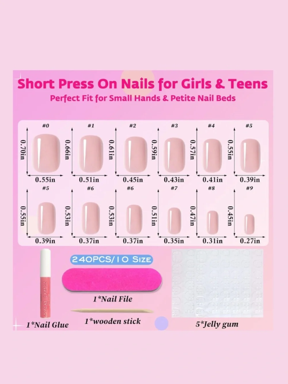 Nude Neutral Pink Short Square Press On Nails